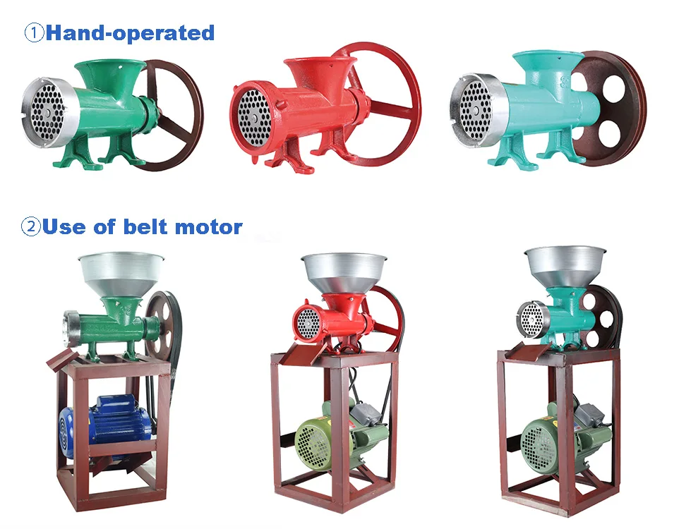Size 22 32 42 Industrial Commercial Household Big Wheel Electric And Manual Meat Grinder
