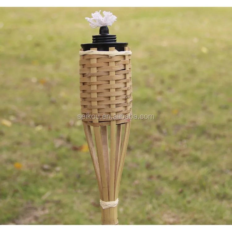 
Eco-friendly Decorative Mini Bamboo Tiki Torch With Weaving 