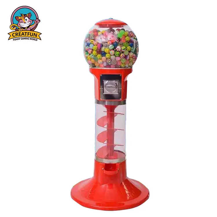 New new prize game coin gumball bouncing machine candy dispenser bounce ball sprial gum capsule vending machines