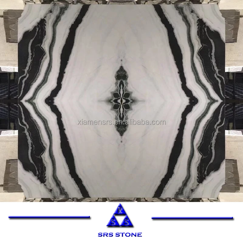 
Hotel Project Marble Panda White Marble Book Match Black Veins White Marble 