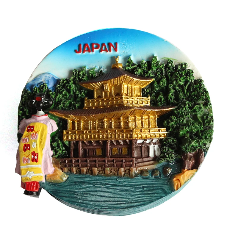 Limited Promotion polyresin Japan  Building round soft fridge magnet