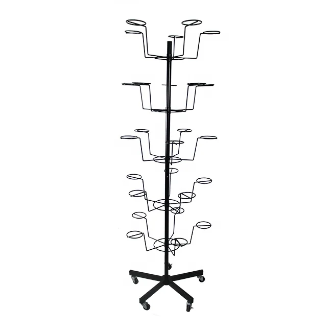 commercial hat racks Shop fitting metal rotating hanging hats display racks