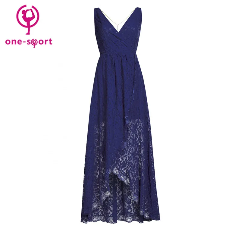 Custom royal blue wedding arabic red lace long fashion korean short front long back prom carnival theme party dress