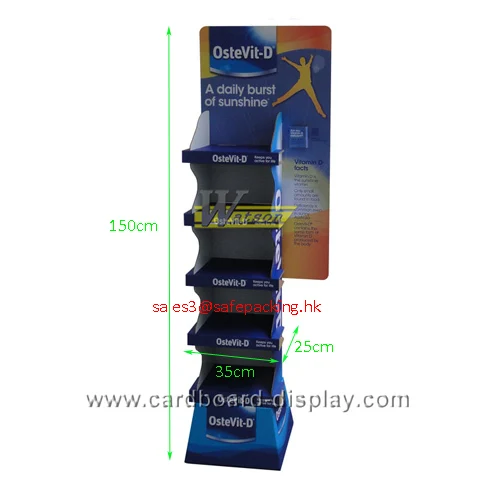 Dietary supplement sales promotional cardboard display stand