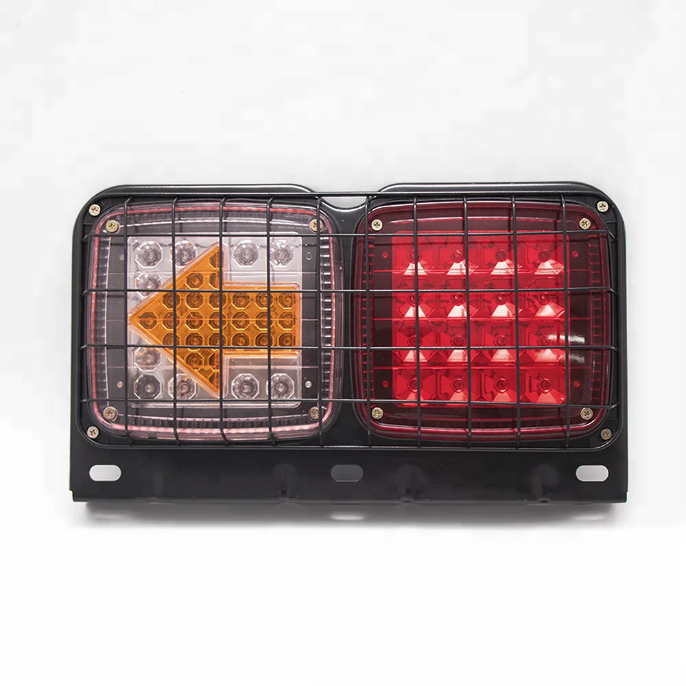 12V 24V Trailer Three Color Bulb Combination Rear Light with Iron Net