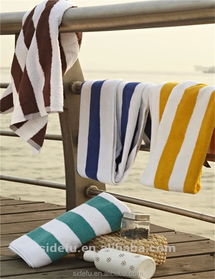 Customized Luxury 100% Cotton Stripe Beach Towel