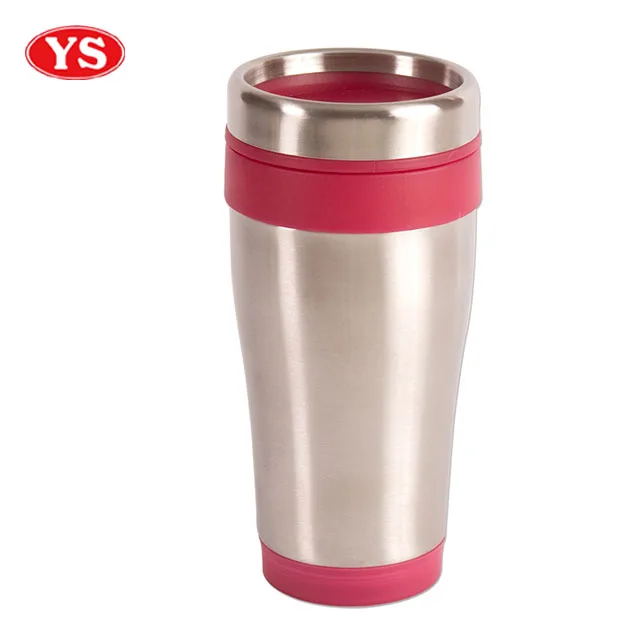 16oz double wall insulated stainless steel travel coffee tumbler with lid