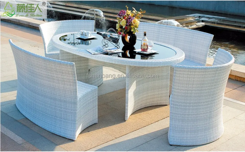 
Hot Sale Outdoor Synthetic Resin Round 4,5,6,8,10,12 Seat Table Chairs Sofa Set Poly Rattan Garden Furniture 