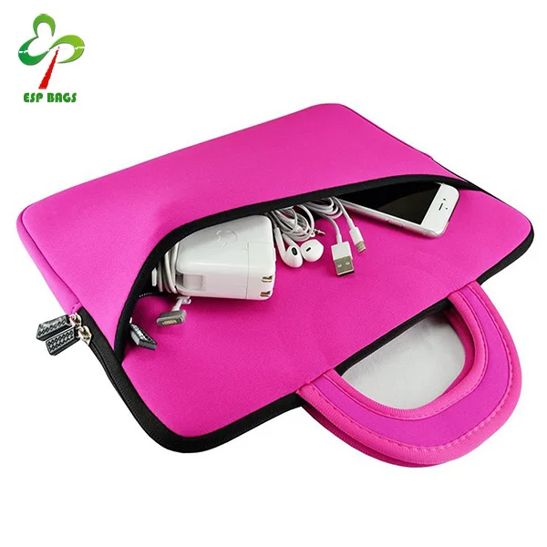 
14 Inch wholesale pretty neoprene laptop case for ladies, waterproof and shockproof laptop case with front pocket 
