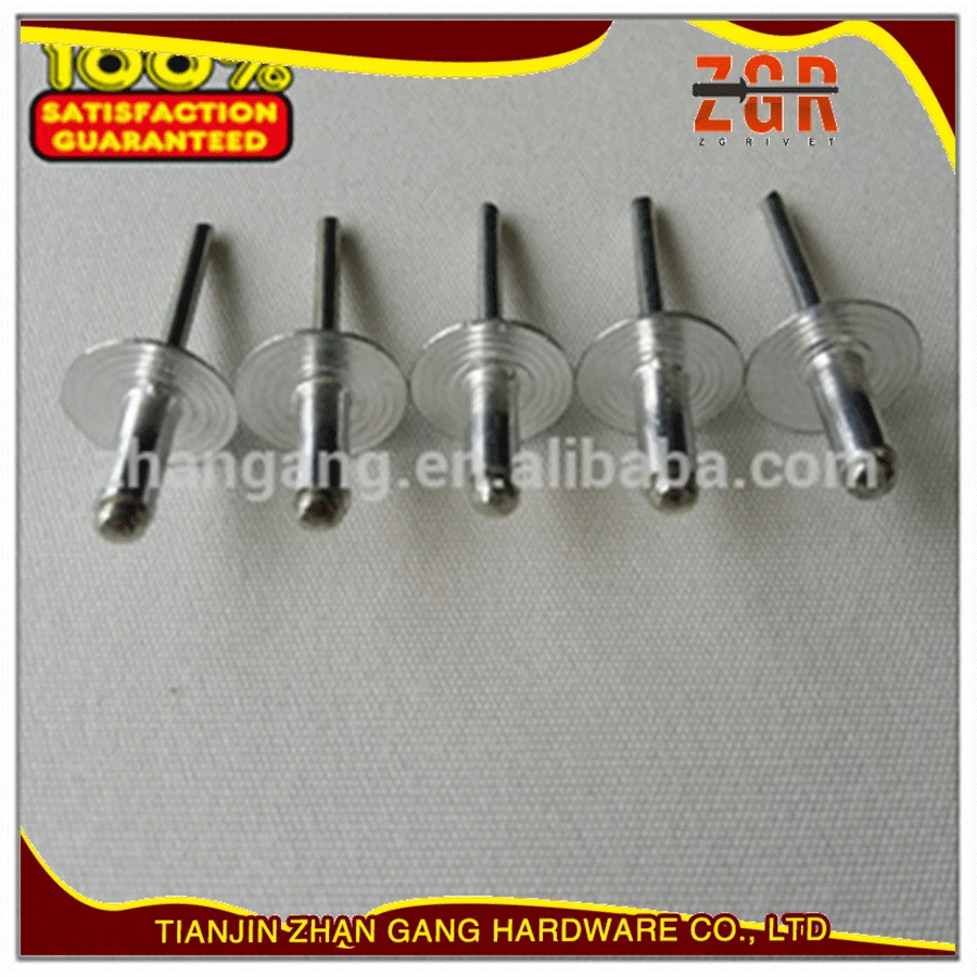 ZGR 4.2*12mm Large Flange Aluminum Alloy Automotive Rivet Din7337 Dome Head Large Flange Blind Rivet 5052 Pop Rivet Nut