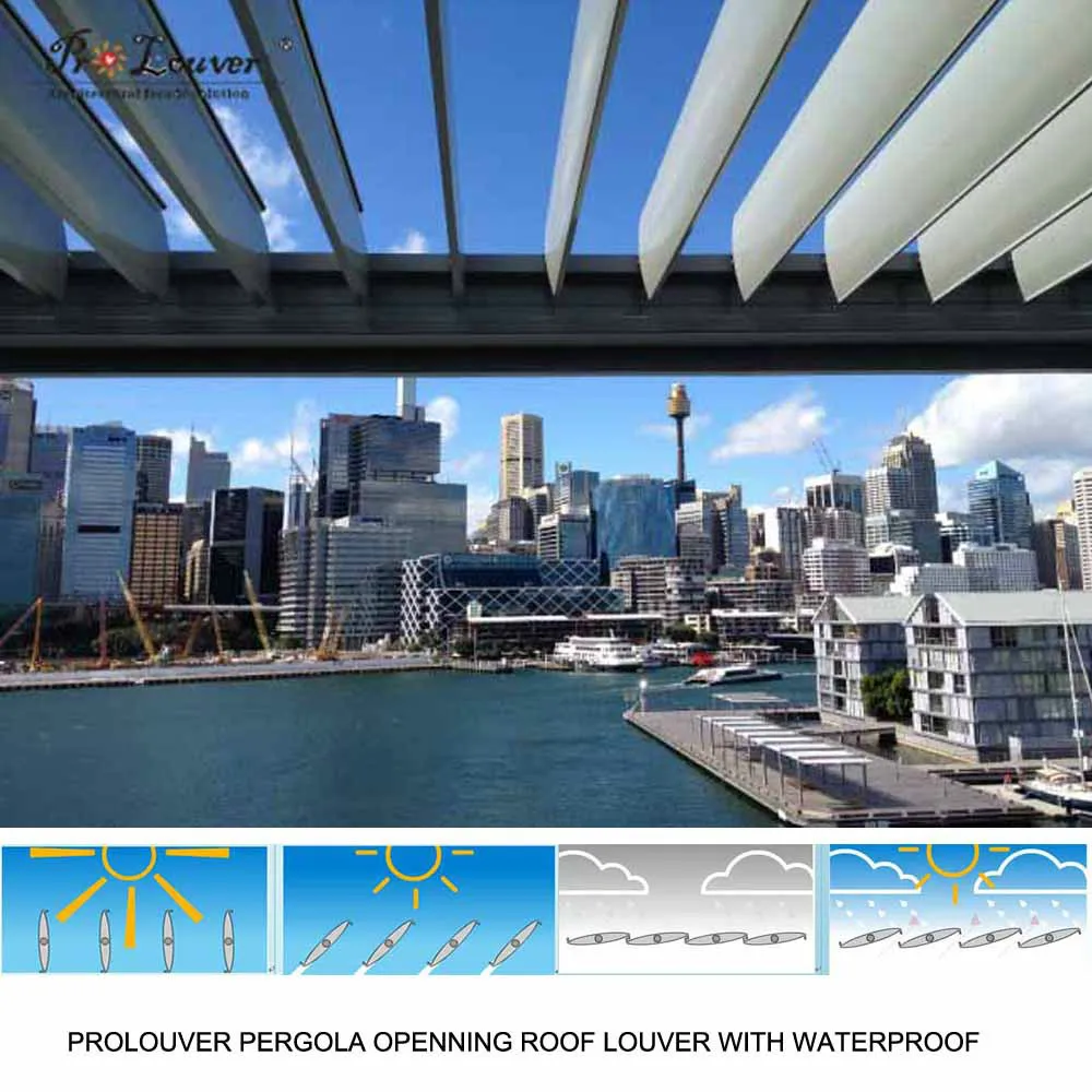 Pergola motorized sun louver,waterproof louver,open roof louver