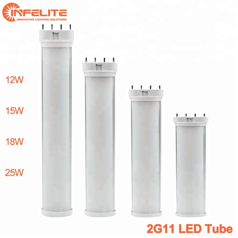 IN-2G11-18W 18 Watt SMD 2835 4Pin Bar LED Horizontal Plug Tube Lamp 12W 15W 18W 25W 2G11 LED Tube Light