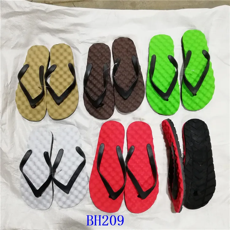 stock lot shoes men massage slippers TPR beach flip flops