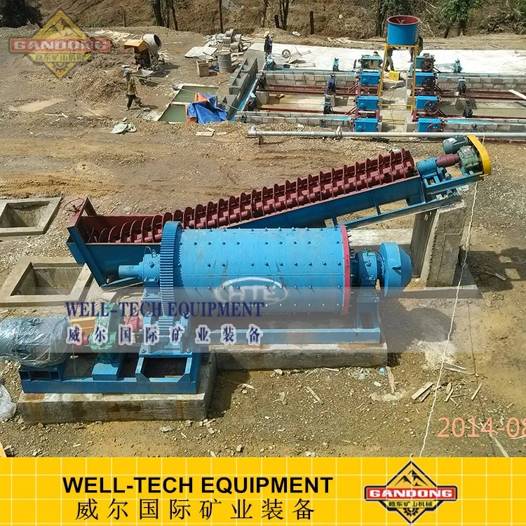 Cassiterite tin ore processing plant spiral concentrator whole line machine from Gandong/Well-Tech Equipment