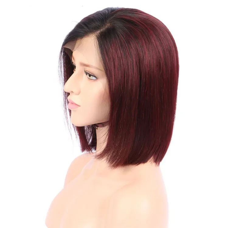 Hot sale wholesale  curly hair wigs dropshipping,100 percent brazilian human hair ombre wig,easy to color red human hair wig