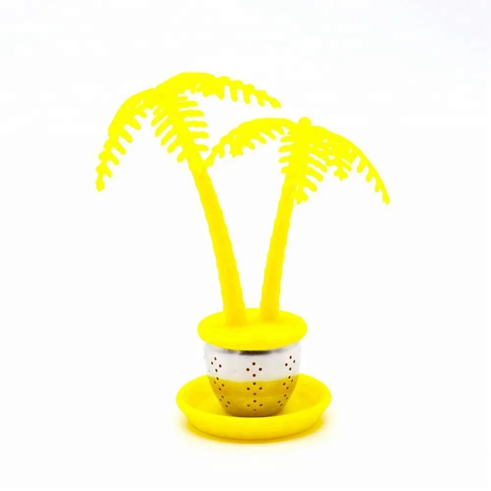 stainless steel coconut palm shape loose tea leaf strainer infuser filter