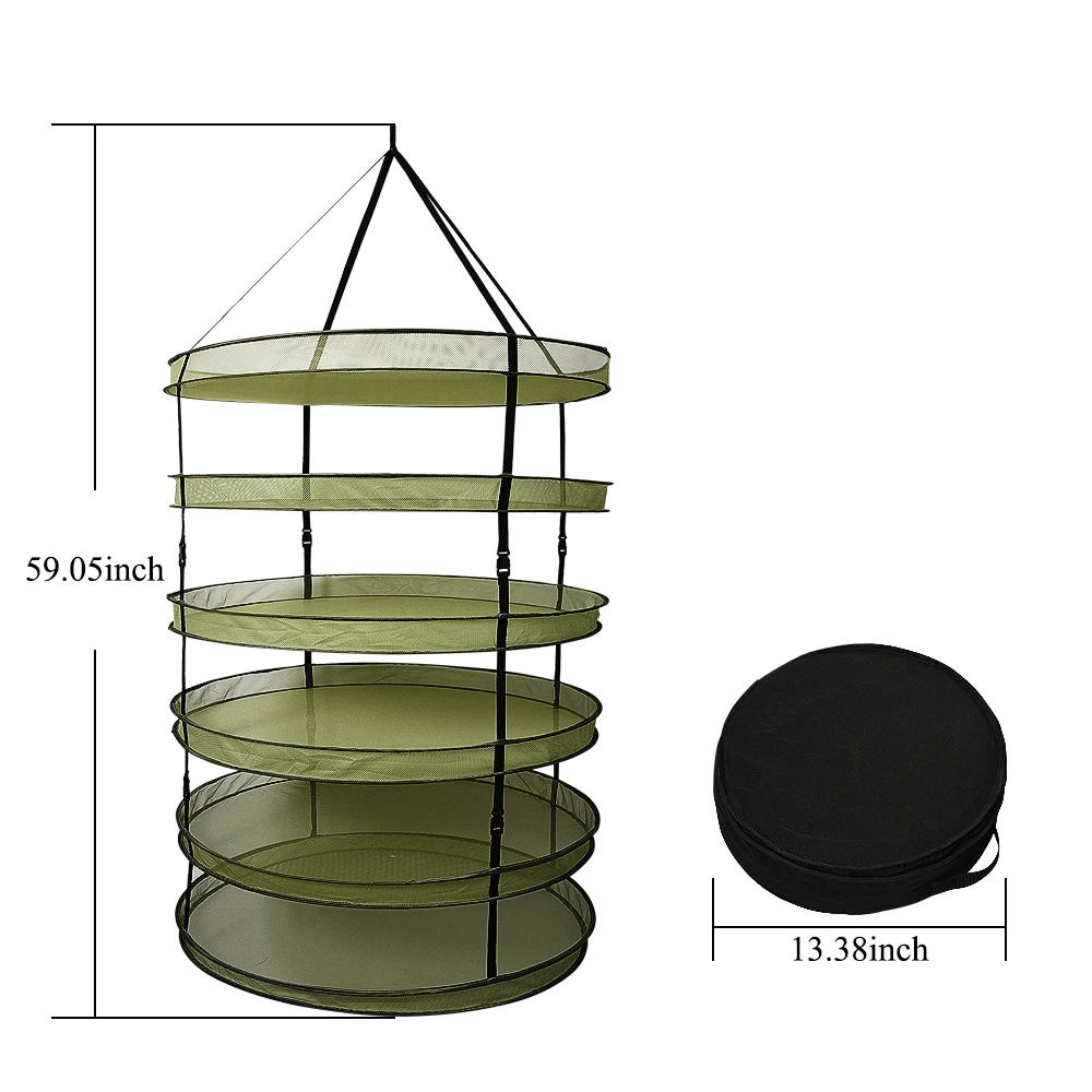 6 layers collapsible mesh hydroponic herb drying rack dry net