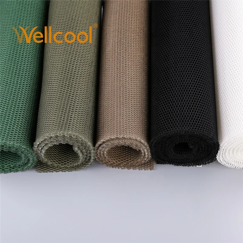 Wholesale 6mm thickness honeycomb mesh black 3d air spacer mesh fabric for tactical armor vest bag application