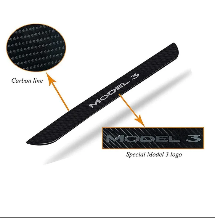 Car Door Sills Protection Kit Carbon Fiber sticker drip glue car accessories for Tesla model 3