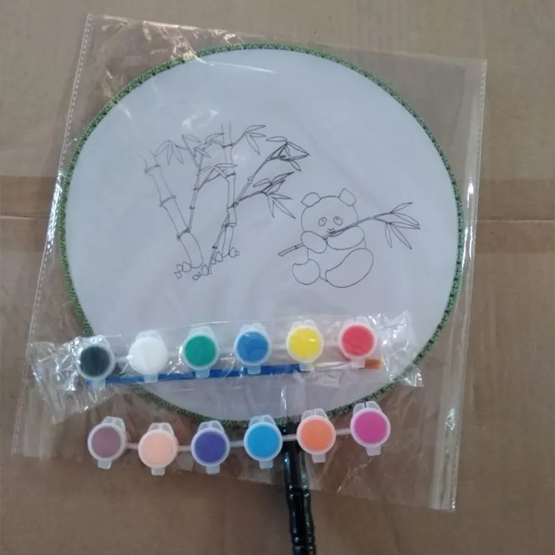 Chinfun пластиковой ручкой имитация шелка дети акриловая краска diy-раскраска вентилятор краски комплект