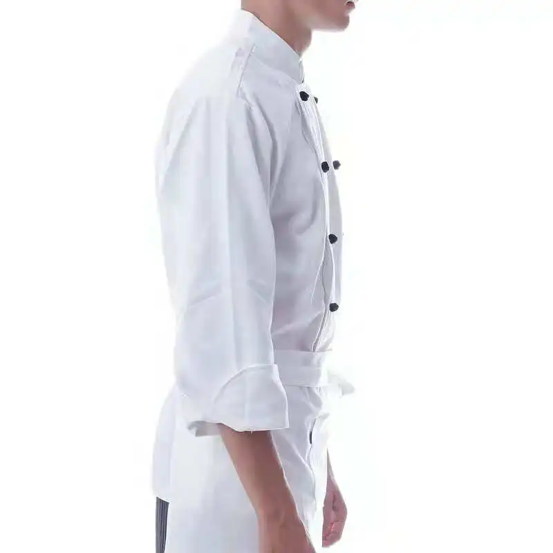 Мужская и Женская куртка шеф-повара с длинным рукавом 100% хлопок вышивка одежда для отеля