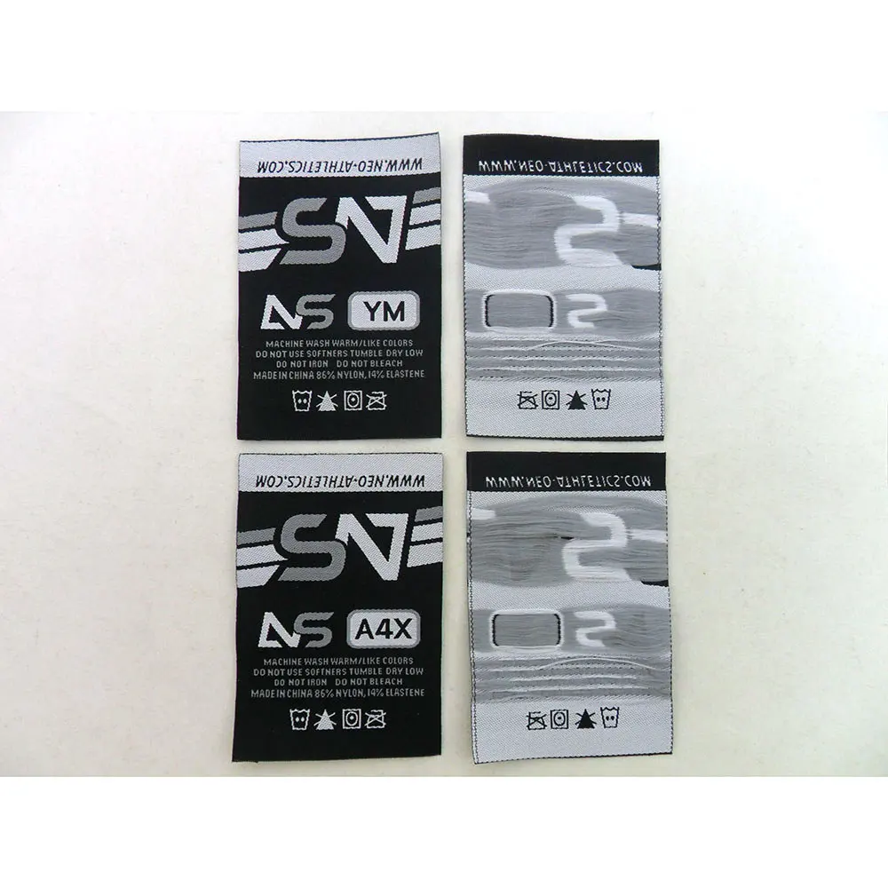 Woven labels cheap dress sewing apparel fabric name tags knitting labels