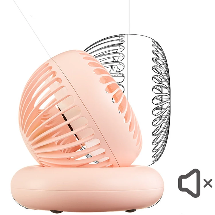 Hot new products 2019 360 degree rotating usb fan 18650 battery