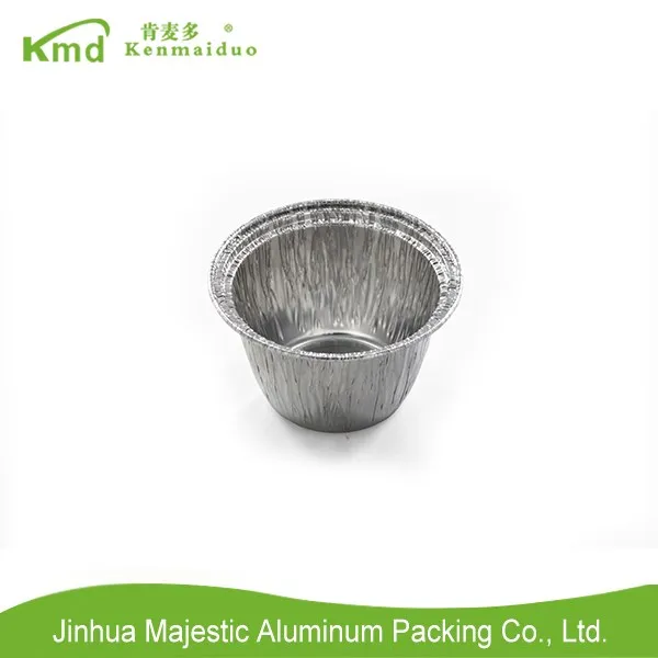 Disposable baking container small round 120ml aluminum foil baking cups with different color with flat lid