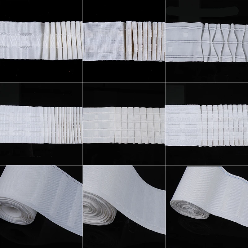 Drapery Accessories Nylon Elastic Transparent Curtain Material Curtain Poles Tracks Curtain Pleat Tape