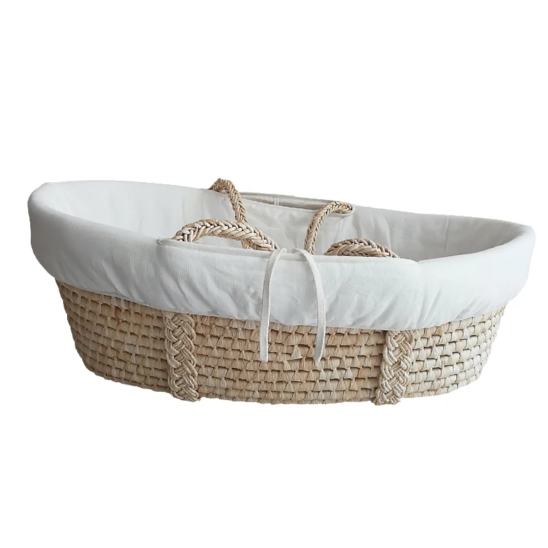 Maize Woven Rope Baby Bassinet Bed,Rattan Portable Baby Cribs Bed ,baby moses basket moses basket in baby cribs