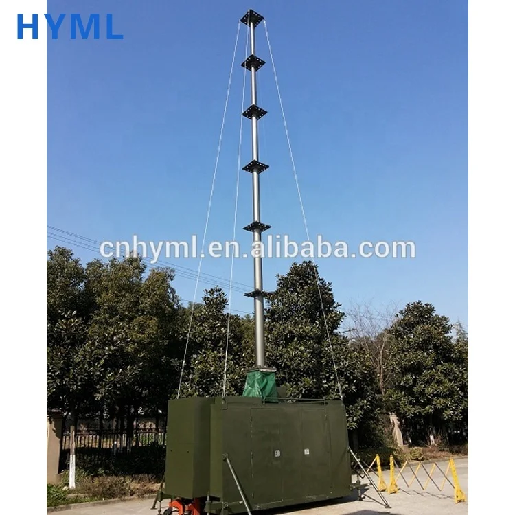 15m telescoping antenna masts tower and mobile telecom antenna tower mast in shelter