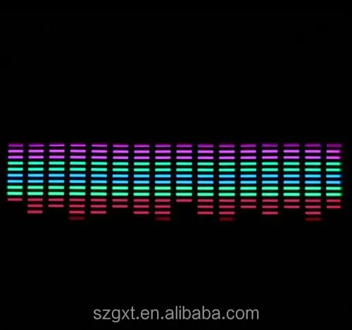 Colourful Flash Car Sticker Music Rhythm LED EL Light Lamp Sound Activated Equalizer