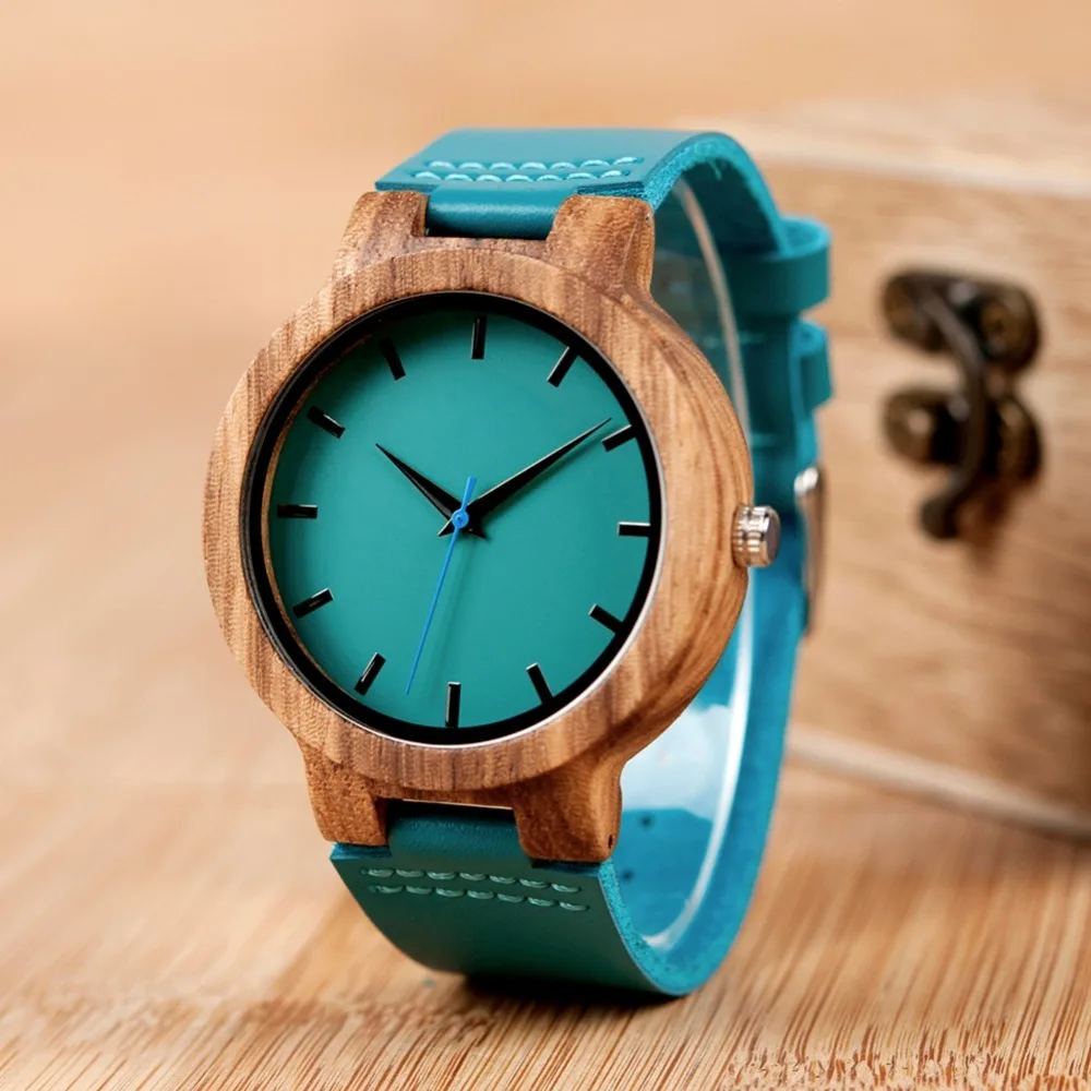 BOBO BIRD Top Brand Wrist Watches Men and Women Zebra Wood Blue Dial Fashion Trend Design Quartz Bamboo Wood Casual Watch