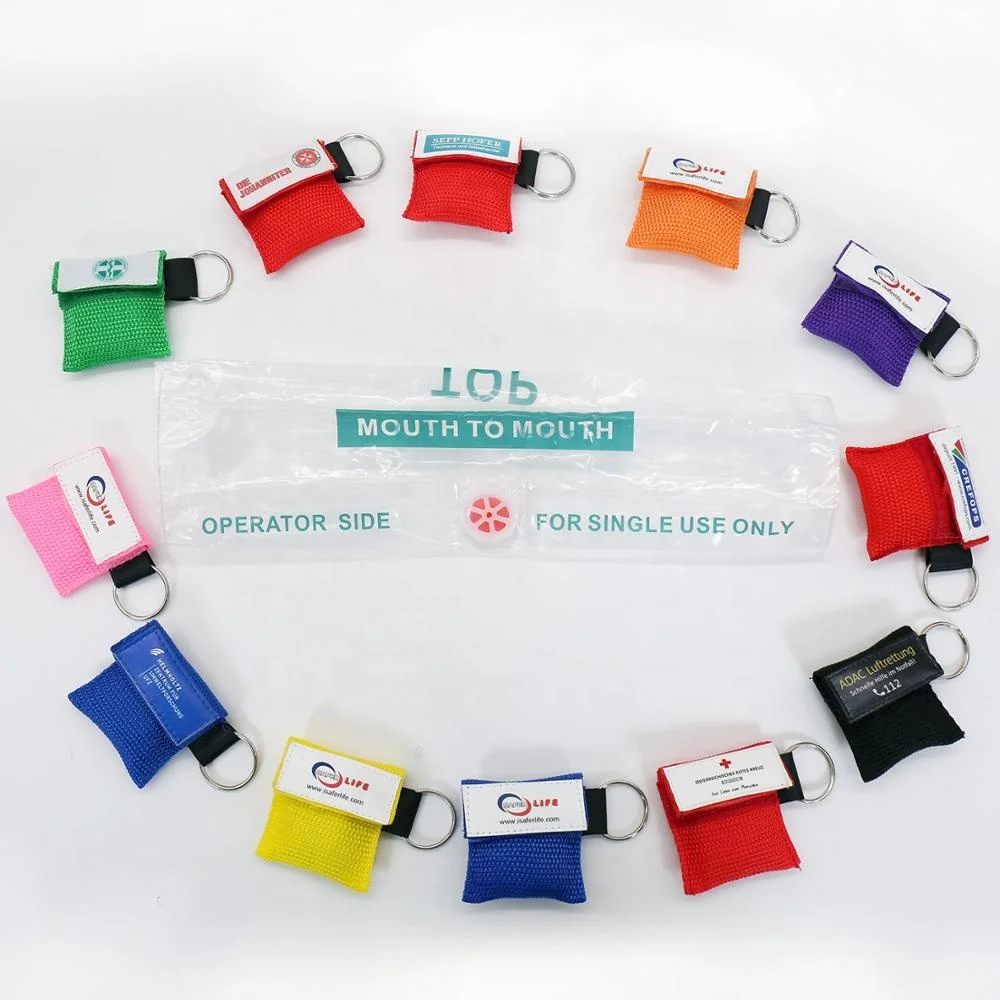 
Competitive promotion products key chain emergency disposable CPR face shields  (60622073070)
