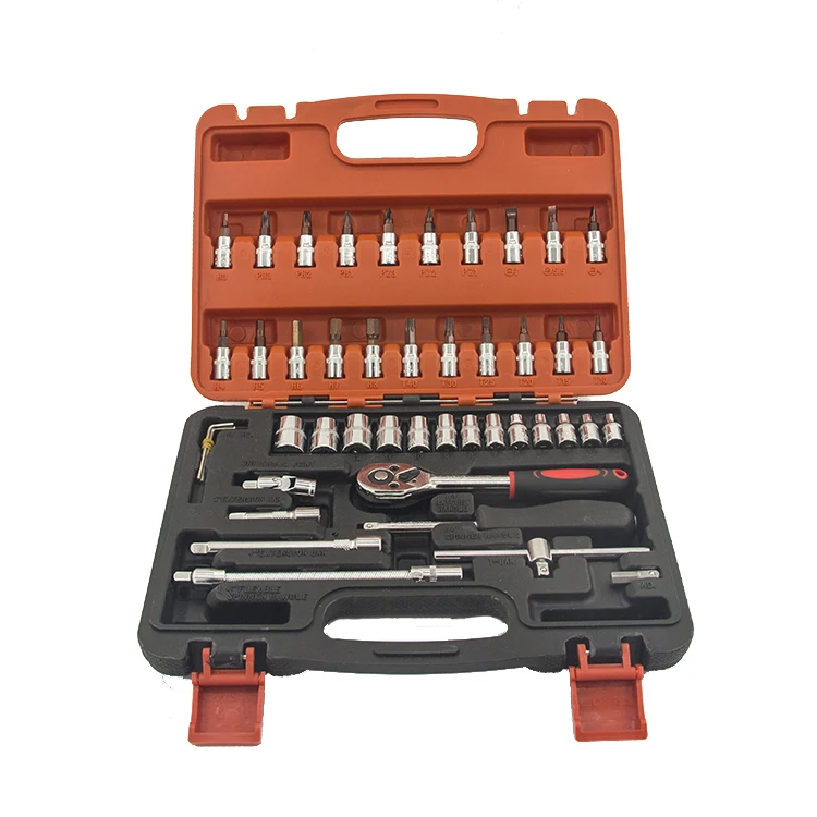 46 PCS Automobile Motorcycle Tool Box Set Socket Car Tools Repair Auto Car Repair Tools Socket Wrenches