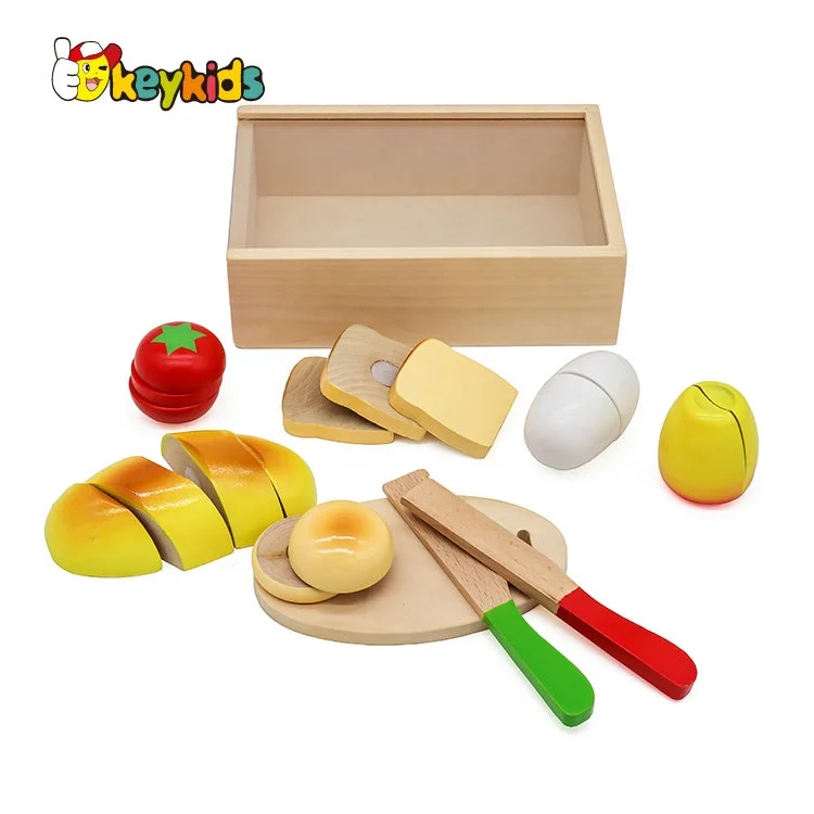 New hottest pretend play set wooden cutting food for kids W10B269