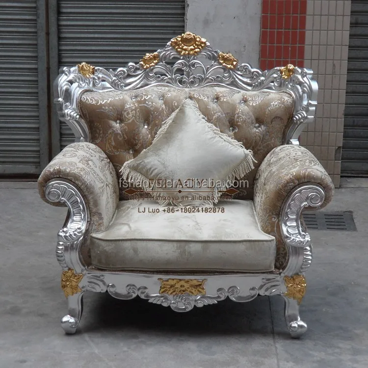 new design high quality arab sofa, royal wooden fabric traditional sofa
