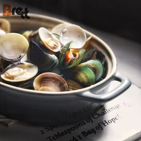 Столовая посуда из Гуанчжоу, жаростойкая серо-фарфоровая суповая посуда с крышкой