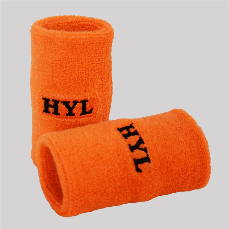 
HYL-Towel terry cotton customized logo embroidered sweatbands for wrist 