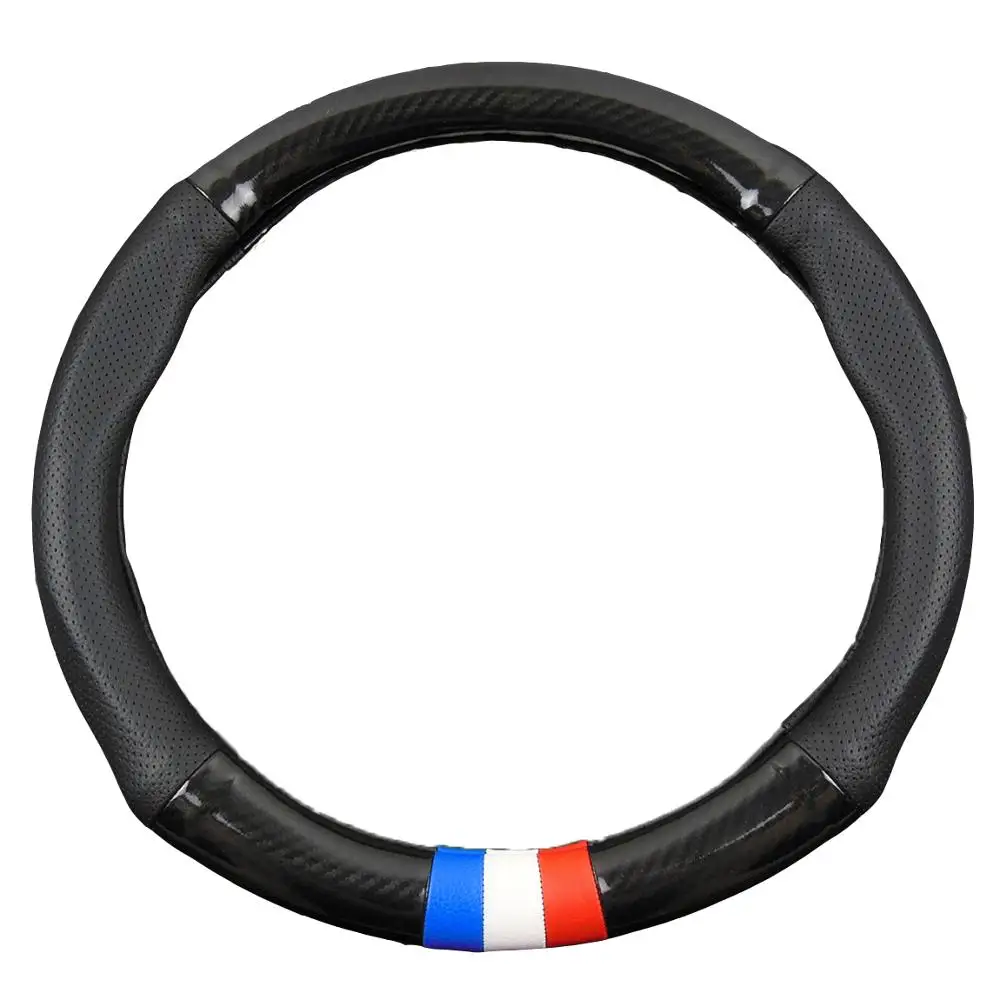 
Premium Genuine Leather Steering Wheel Cover for Universal 15Inchs/38CM Car Steering Wheel Accessories Black 