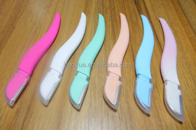 2022 hot sale girl ABS or Rubber coating grip handle eyebrow razor/good quality eyebrow knife/eyebrow trimmer