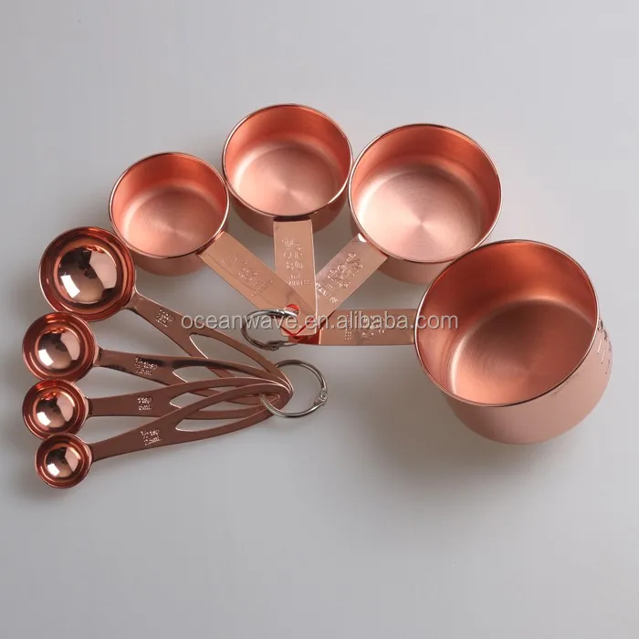 8pcs copper measuring spoon and cup set with 20ml measuring cup