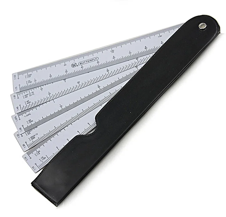 5 Pieces Promotional Foldable  Engineer Fan Scale Ruler For Architect