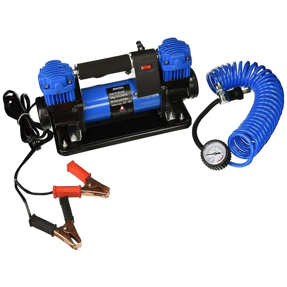 12V 4x4 4wd 150L/MIN PORTABLE EXTRA HEAVY DUTY CAR AIR COMPRESSOR TWIN CYLINDER