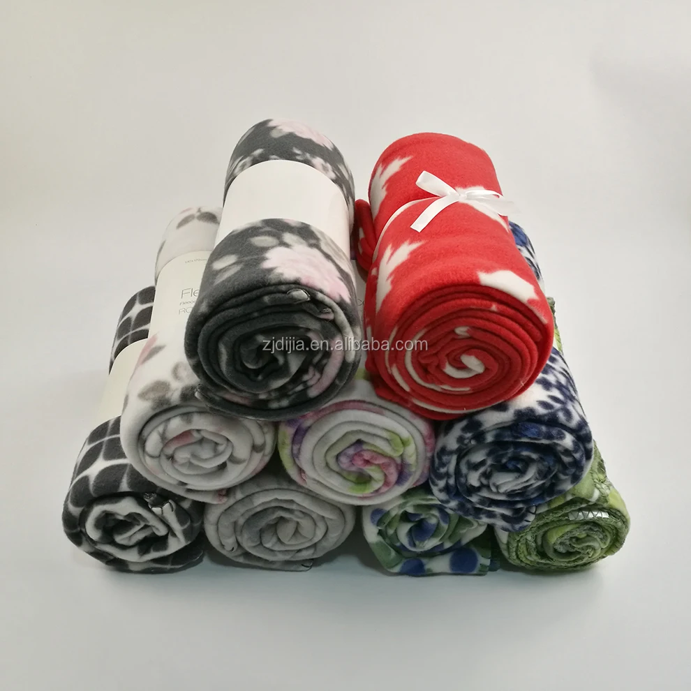 Cheap new design printing 100% polyester polar fleece airline blankets in bulk