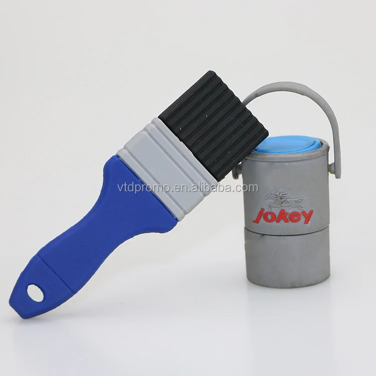 Personalized Logo Custom PVC  Paint brush shape pen drive 4GB 8GB 16GB, paint brush USB Flash drive, discount custom 3D PVC USB