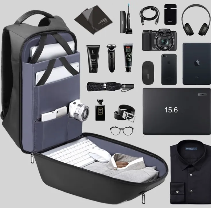 Custom Logo Nylon Men Mochila Escolar Office Back pack Waterproof School Bag Smart USB Charge Anti theft Laptop Backpacks Bag