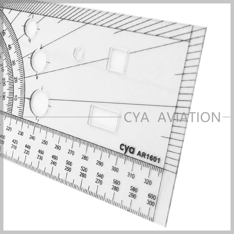 cya brand pilots navigation plotter AR1601 Nautical Miles & Kilometer Miles Aviation Ruler