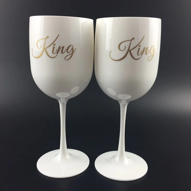 disposable plastic  champagne flute / glass with log printed for Wedding Garden Party