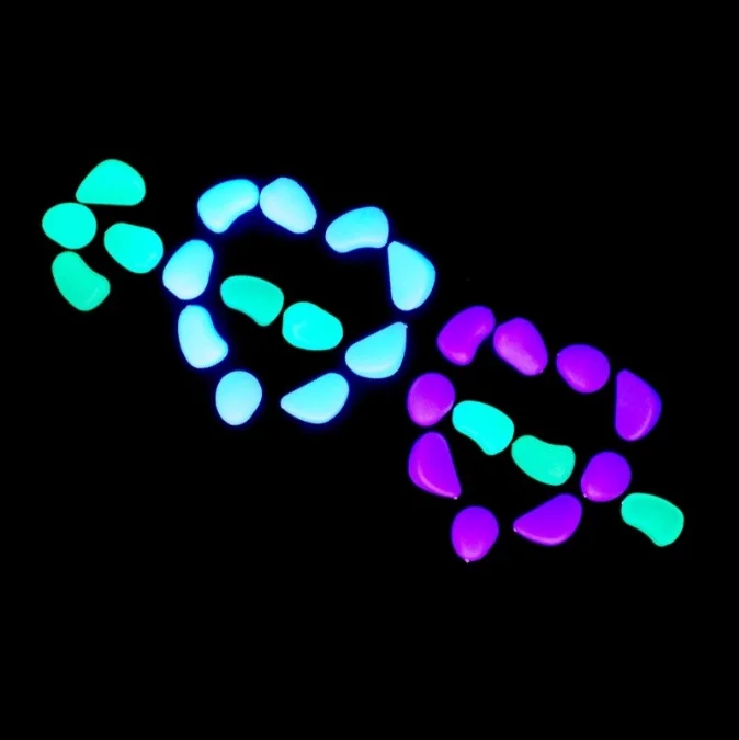Светящиеся в темноте садовые гальки камень для дорожек двора и декора DIY декоративный гравий светящиеся синие камни 100 шт.